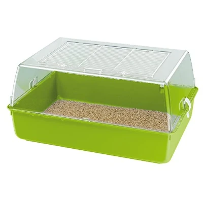 Imagen de Ferplast Mini Duna Multy Jaula para hámster Hábitat roedores, cobayas, Conejos, diseño Transparente Interactivo, fácil Acceso y Limpieza, 71 x 46 31,5 cm