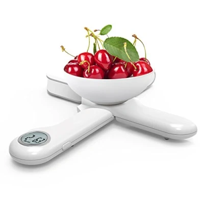 Imagen de Camry básculas de cocina plegables, digitales, electrónicas, 5KG / 1g, pantalla LCD, con función tara (blanco)