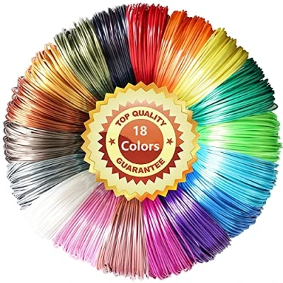 Imagen de LELYFIT Filamento de Bolígrafo 3D, 18 colores 5M, Total 90M, 1.75mm PLA Filamento, Bobinas Impresión 3D Pluma Filament, Navidad para Niños (colores aleatorios)