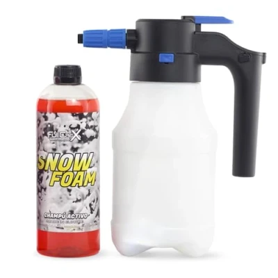 Imagen de FULLCARX Kit Champú con Pulverizador a Presión Automático Eléctrico, Detergente Espuma Activa Snow Foam PH Neutro, Foamer Batería Carga USB, Limpieza Exterior Coche, Productos Detailing Profesional