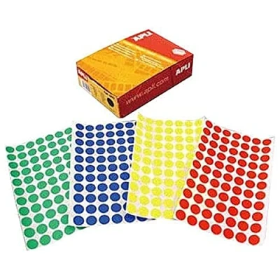 Imagen de APLI Kids 690 Caja gomets redondos Ø 13 mm colores surtidos 200 hojas