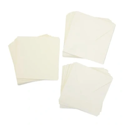 Imagen de Crafter&#039;s Companion Paquete de 50 unidades, color marfil, 17,78 x cm, incluye tarjetas en blanco y 25 sobres a juego, para una variedad ocasiones