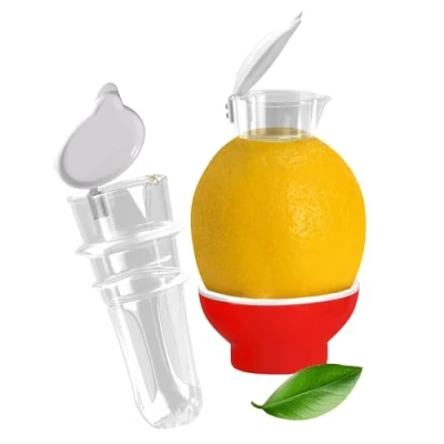 Imagen de Patent Safti exprimidor I La boquilla original para limones, naranjas, etc. Más fácil que cualquier de limones o zumos (Rojo)