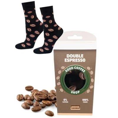 Imagen de soxo Café Calcetines Mujer Divertidos Colores Regalos Originales Para Hombre 35 40 Espresso 1 Par