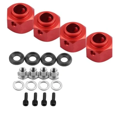 Imagen de DEWIN Juego de Adaptador Rueda 9mm RC Car Widen, Compatible con TRAXXAS TRX4 RC4WDs D90 SCX10 1/10 Coche Control Remoto (Rojo)
