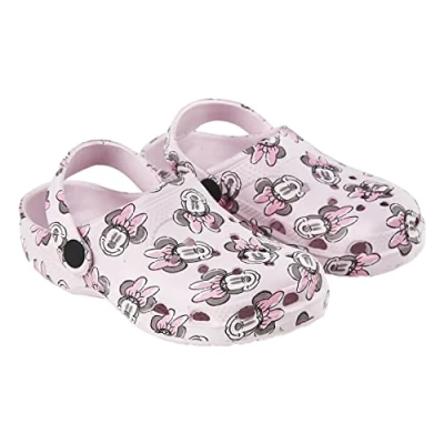 Imagen de Zuecos de Minnie Mouse Color Rosa Talla 24/25 Fabricados 100% EVA con Agujeros y Ajuste del Talón Muy Ligeros Cómodos Producto Original Diseñado en España