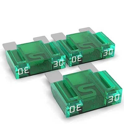 Imagen de AUPROTEC fusible de hoja Maxi 20 80A, enchufable para automoción, elección: 30A amperios, verde, 3 piezas