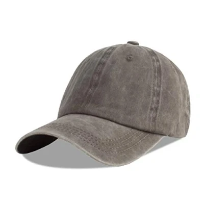 Imagen de LANGZHEN Gorra de béisbol Neutral 100% algodón Puro para Hombres y Mujeres Lavado Vaquero Ajustable Sombrero papá (café, Grande)