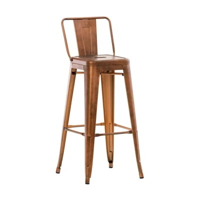 Imagen de Taburete Industrial Mason I con Respaldo &amp; Reposapiés en Estilo Color:, Color:Cobre