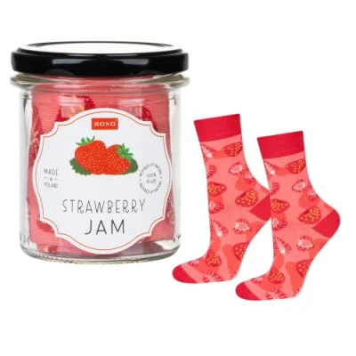 Imagen de soxo Tarro De Mermelada Calcetines Mujer Divertidos Algodon Regalos Originales Regalo 35 40 Strawberry Jam