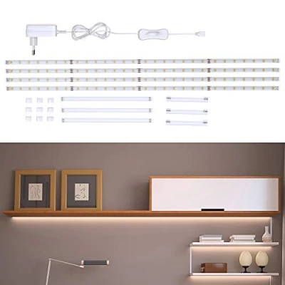 Imagen de B.K.Licht Tiras LED 4x50cm con cubierta de silicona 12W, blanco frío 4000k, luz para mueble, encuadre cuadros y gabinetes