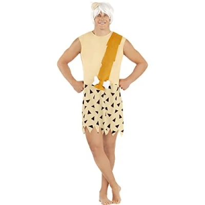 Imagen de Funidelia Disfraz de Bam Los Picapiedra para hombre The Flintstones, Cavernícolas adultos y divertidos accesorios Fiestas, Carnaval Halloween Talla Estándar Naranja