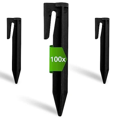 Imagen de ECENCE Estacas para Robot cortacésped, Set de 100, fijación Cables delimitadores del Soporte Clavos delimitadores, Anclajes