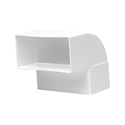 Imagen de 110 x 55 mm/11 5,5 cm Codo de canal rectangular para conexión tubería Ángulo: 90 Sistema ventilación, calefacción, refrigeración Elemento ventilación espacios limitados.
