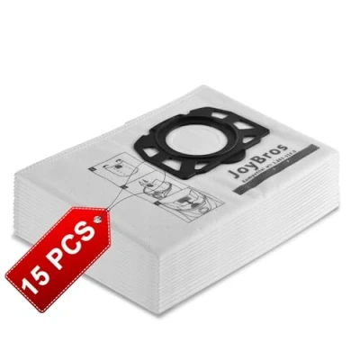 Imagen de JoyBros 15 Bolsas para aspiradora Kärcher WD 3 S V 17/4/20 KFI 357 2.863 314.0 2 Plus KWD 3V KWD1 SE4001 SE4002 de filtro fieltro