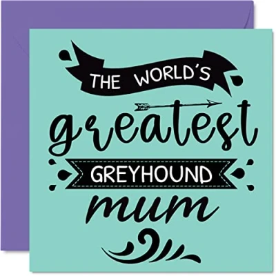 Imagen de tarjetas del día de la madre para ella perro World&#039;s Greatest Greyhound Mum Tarjeta feliz cumpleaños mascota, regalos mamá, felicitación el