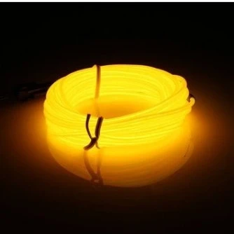 Imagen de MASUNN 5 M El LED Flexible Suave Tubo De Neón Resplandor Coche Cuerda Franja Luz Navidad DecorACión DC 12V Amarillo