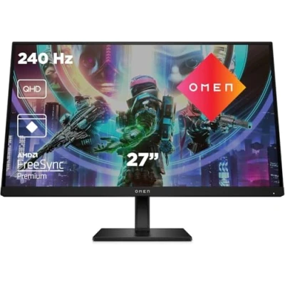 Imagen de HP OMEN 27qs Monitor Gaming de 27&quot; QHD (2560 x 1440 a 240Hz, 16:9, IPS, 1ms, HDMI, Antirreflejo, AMD FreeSync Premium, Compatible con Consolas, Altavoces) Negro