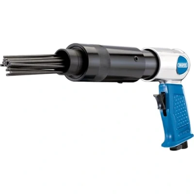 Imagen de Draper Escalador de aguja agarre pistola 90 psi, conector línea aérea BSP 1/4 pulgadas, carcasa aluminio ligero, herramienta limpieza resistente, escape delantero, 84131