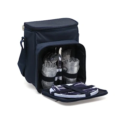 Imagen de Atosa Mochila Nevera termosellada Kit Grande Picnic Azul Marino