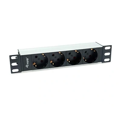 Imagen de REGLETA ALIMENTACION ALUMINIO RACK 10 1U 4 TOMAS TIPO SHUCKO EURO CABLE 1.5m