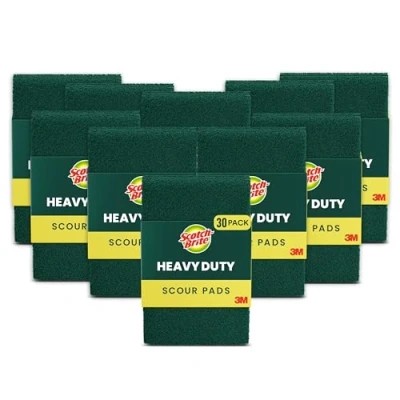 Imagen de Scotch brite scour pad pagliette resistenti per cucina e piatto, ghisa, verde, 30 pads, unità