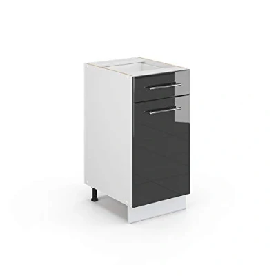 Imagen de Vicco Mueble bajo de Cocina Fame Line, Antracita Alto Brillo/Blanco, 40 cm sin encimera