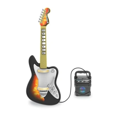 Imagen de Cefa Toys Guitarra Eléctrica con Amplificador Jam Hero, 4 Tipos de Guitarra, Acústica, Stratocaster, Telecaster y Metal, Incluye Luz, Correa, por Bluetooth Entrada Audio