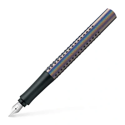Imagen de Faber Castell 140843 Grip Edition Glam Pluma estilográfica (ancho de trazo F, 1 unidad), color plateado