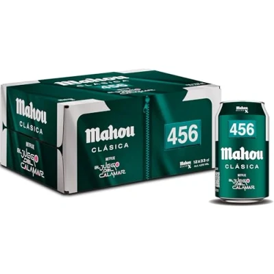Imagen de Mahou Clásica, Pack 12 Latas x 33cl, Cerveza Dorada Lager, Auténtica Con Sabor Suave, Refrescante y Espuma Consistente, 4.8% Vol. Alcohol