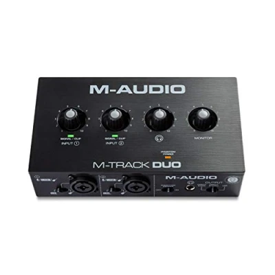 Imagen de M Audio Track Duo Interfaz audio, tarjeta de sonido USB para grabación, transmisión, podcasting con entradas XLR, línea y DI, así como un paquete software