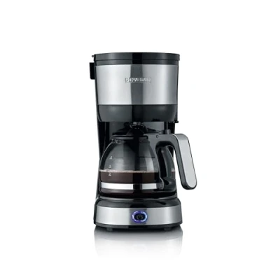 Imagen de SEVERIN Cafetera de goteo pequeña para 4 tazas, filtro / americana con jarra cristal, desconexión automática, Acero inoxidable cepillado/Negro, KA 4808