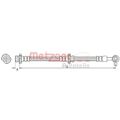 Imagen de METZGER 4110848 Latiguillos de Freno 625 M10 x 1 NISSAN: Qashqai / Qashqai+2 I, 2