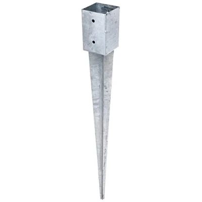 Imagen de Alberts 211301 Anclaje Para enterrar, postes de madera cuadrados y redondos, Galvanizado en caliente, 91 x mm, Longitud total 900 mm