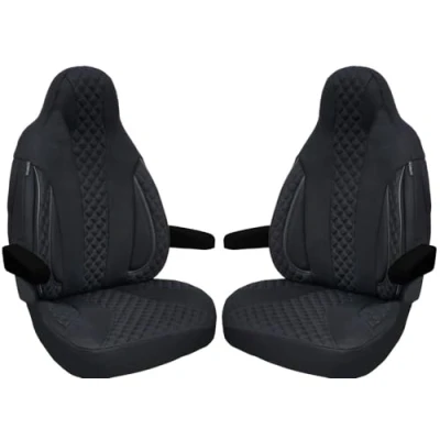 Imagen de BREMER SITZBEZÜGE Fundas de Asiento para Autocaravana compatibles con FIAT Ducato, Citroen Jumper Peugeot Boxer en Negro WPL404