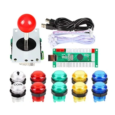 Imagen de EG STARTS Zero Delay USB Encoder para PC Juegos Red Joystick + 10x LED iluminado 5V Botones pulsadores Arcade DIY Kits Partes Mame Raspberry Pi 2 3 3B