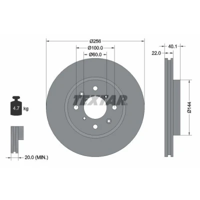 Imagen de TEXTAR PRO 92232803 Disco de freno 256 22 04/08 100 ventilación interna revestido sin perno sujeción rueda, buje rueda SUZUKI: SWIFT 4