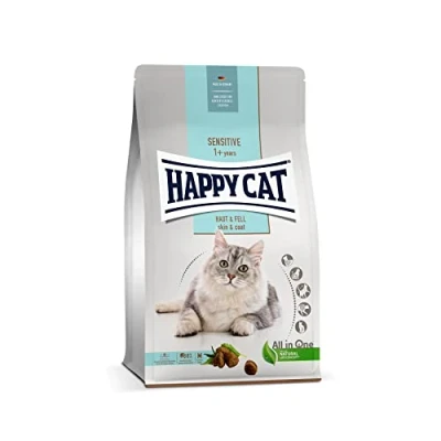 Imagen de Happy Cat 70600 Care Skin &amp; Fell Comida Seca para Gatos con Pollo sensibles a la Piel y Resaca 1,3 kg de Contenido