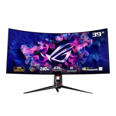 Imagen de ASUS ROG Swift OLED PG39WCDM Monitor Gaming Curvo de 39 Pulgadas (3440x1440), 240 Hz, 0,03 ms, G Sync, disipador Personalizado, Smart KVM, 90 W Type C, DisplayWidget Center