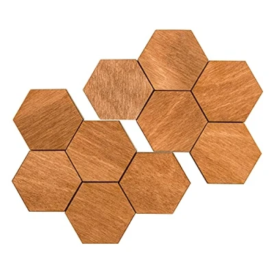 Imagen de Wood You Buy Imanes para refrigerador, Oficina, hexagonales de Madera Natura y amigable con el Medio Ambiente. Mediano Color marrón.