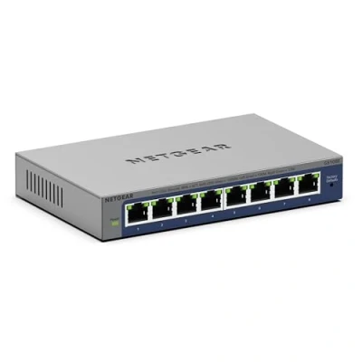 Imagen de NETGEAR GS108E Switch de 8 Puertos Gigabit Ethernet Plus, gestionable, Montaje sobremesa o en Pared y protección por Vida Limitada