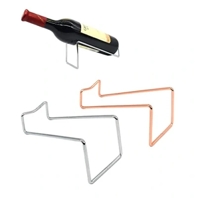 Imagen de Guidre 2PCS botellero Horizontal de Metal Vino,Botellero Vino Pintura galvanoplastia Encimera Estante portabotellas para Porta Vinos Almacenar y Exhibir Botellas