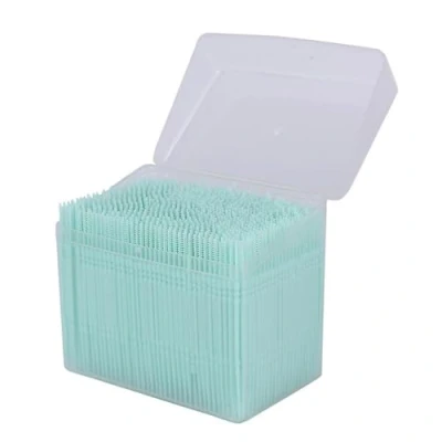 Imagen de Palillo de dientes plástico desechable, portátil, práctico, con estuche transparente, 1100 unidades