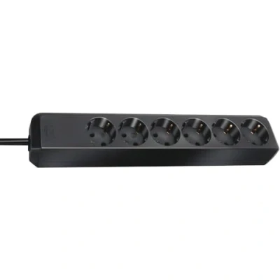 Imagen de Brennenstuhl Eco Line regleta de enchufes con 6 tomas corriente (cable 1,5 m, sin interruptor) negro