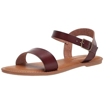 Imagen de Amazon Essentials Sandalia con Hebillas de Dos Tiras Mujer, Marrón, 39.5 EU