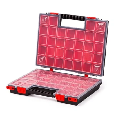 Imagen de Mivos Caja organizadora de doble cara 399 x 303 100 mm 2 lados con 42 cajas accesorios tornillos herramientas estable para taller