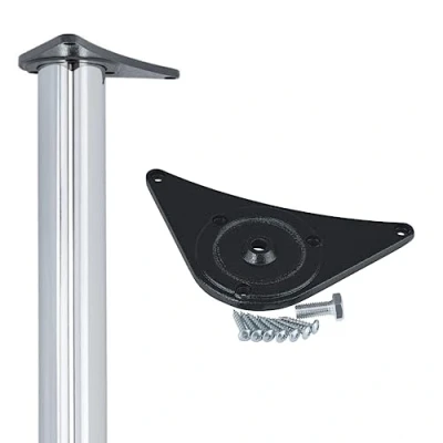 Imagen de Gedotec Patas de mesa metal cromado pulido D 60 mm [extremadamente estables] 1 pieza I Altura regulable 710 + 30 incluye material fijación