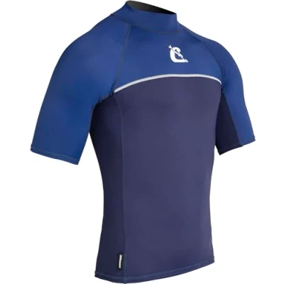 Imagen de Cressi Shield Man Rash Guard Short/SL Rashguard de Manga Corta Hombre para SUP y Deportes Acuáticos, Azul/Royal Azul, XL/5