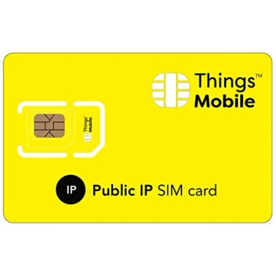 Imagen de Tarjeta SIM con IP PUBLICA Things Mobile Cobertura Global y Red multioperador GSM/2G/3G/4G, sin costes fijos, vencimiento tarifas competitivas. 10 de crédito Incluido