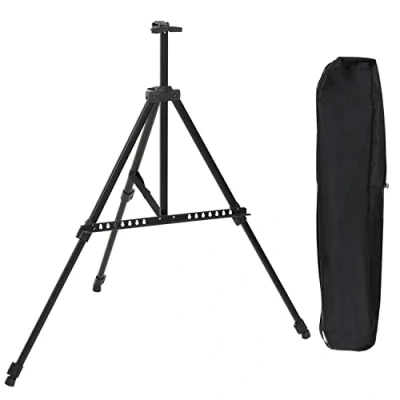 Imagen de TIENDA EURASIA Caballete, Caballete Pintura Fabricado en Aluminio, Regulable 40 cm 98 cm, Tripode Telescopico para Pintura, Negro